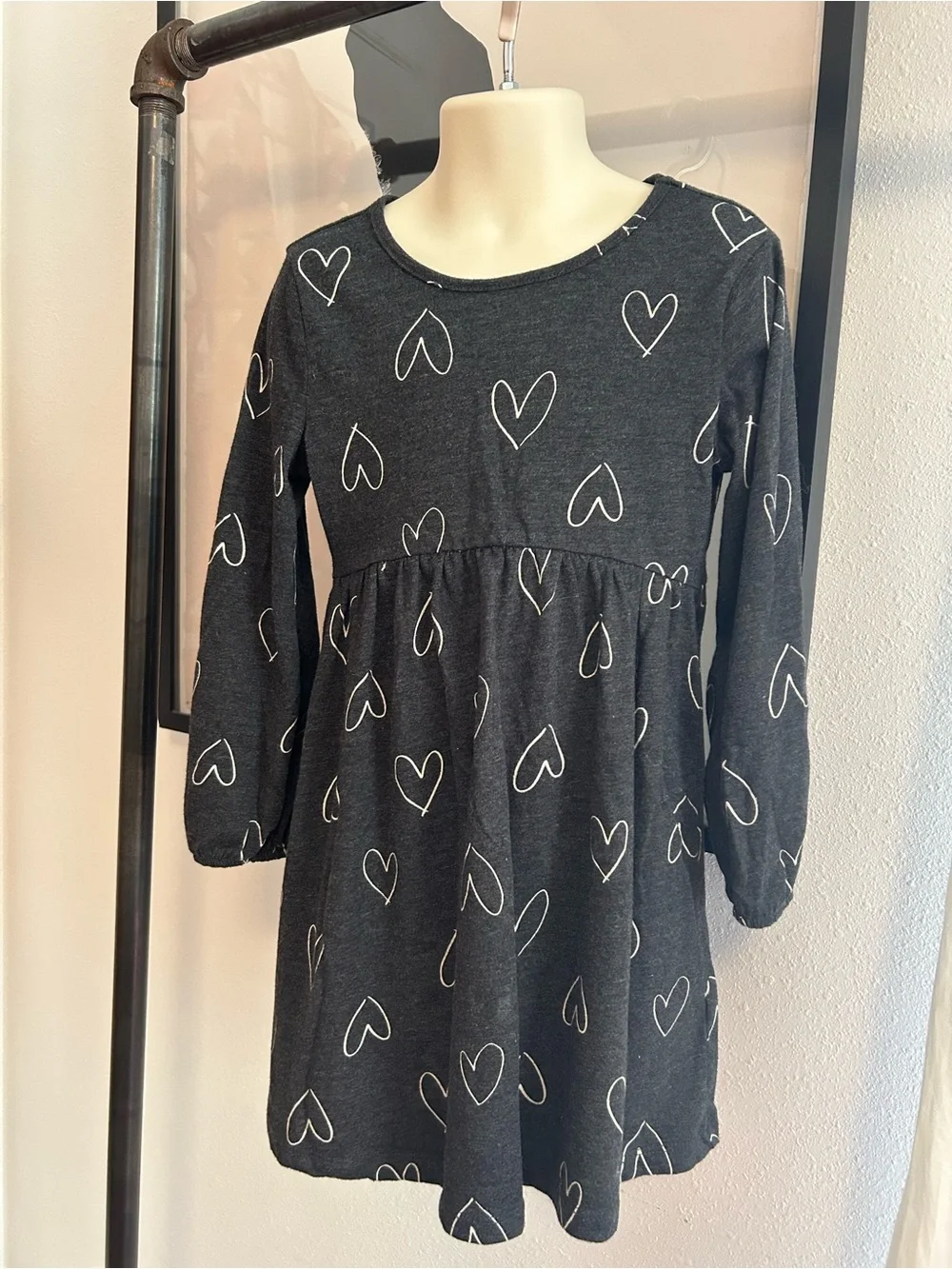 Set of 2 Cotton Empire-Waist Dresses — Heart Print, Size 5T